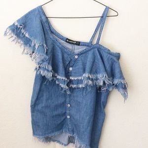 Blank NYC Making Waves Cold One Shoulder Top